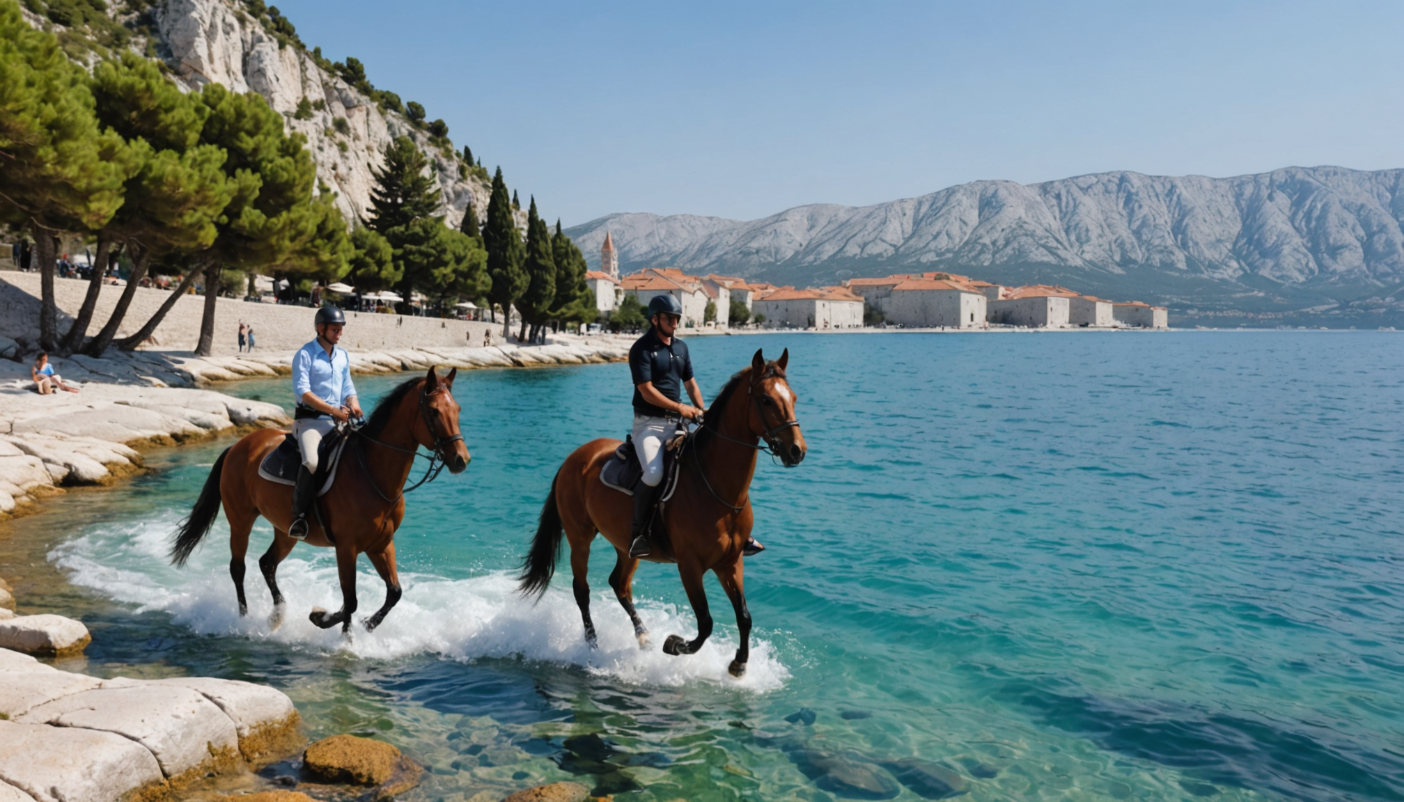 partez à l’aventure à cheval sur la splendide côte de split : découvrez des paysages marins à couper le souffle et vivez une expérience unique entre cavaliers et nature croate. idéal pour les amoureux d’évasion !