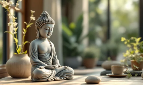 Alliez feng shui et décoration avec une statue de bouddha placée stratégiquement