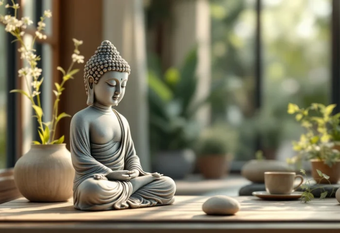 Alliez feng shui et décoration avec une statue de bouddha placée stratégiquement
