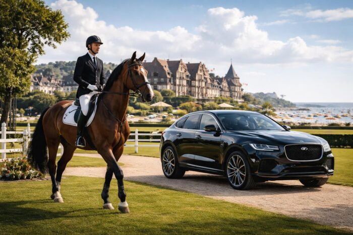 Deauville à cheval et en Jaguar F-Pace : un week-end hippique et automobile de luxe