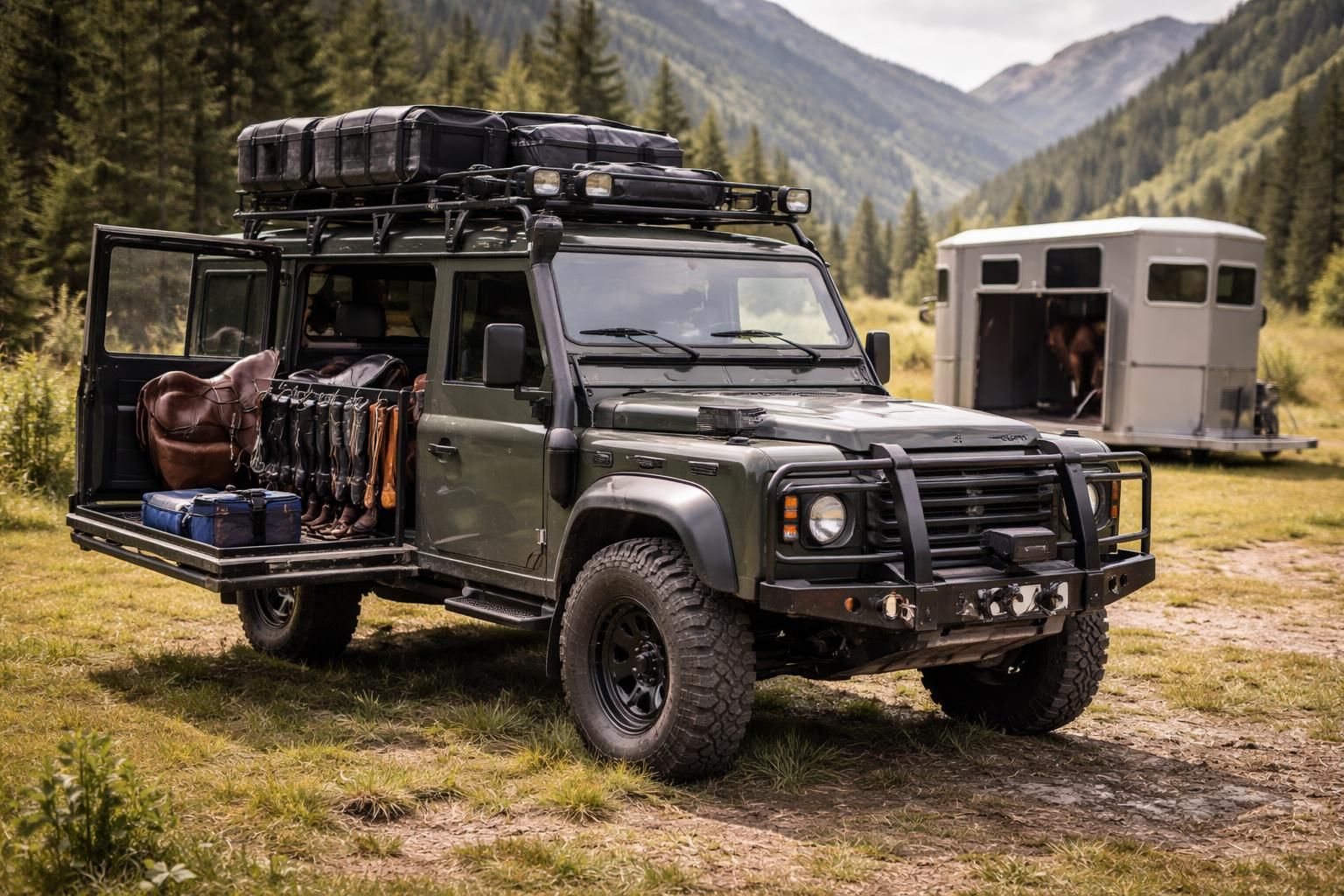 découvrez comment transporter efficacement votre équipement d'équitation avec les robustes land rover defender et mitsubishi l200, alliant performance et praticité pour vos aventures équestres.