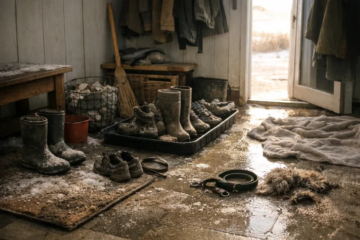 Sable, sel et poils : une entrée de maison qui encaisse